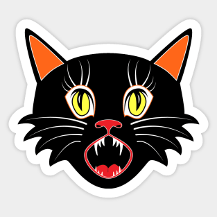 Vintage Halloween Black Cat II Sticker